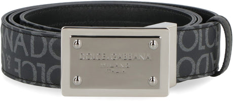 DOLCE & GABBANA Reversible Logo Belt for Men in Grey - FW23 Collection