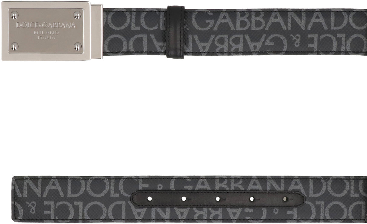 DOLCE & GABBANA Reversible Logo Belt for Men in Grey - FW23 Collection