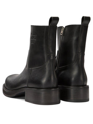 ACNE STUDIOS Sleek Waxed Leather Ankle Boots