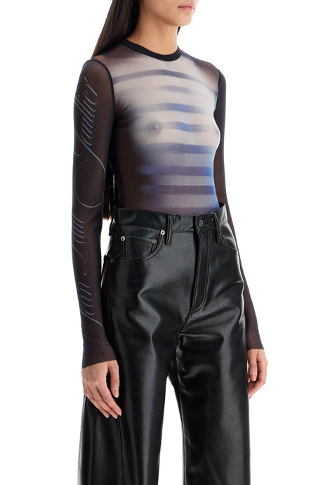 JEAN PAUL GAULTIER Mesh Body Suit for Women - Slim Fit, Long Sleeves