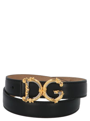 DOLCE & GABBANA Elegant Baroque White Leather Belt for Women