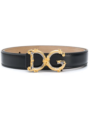 DOLCE & GABBANA Classic Leather Logo Belt for Her