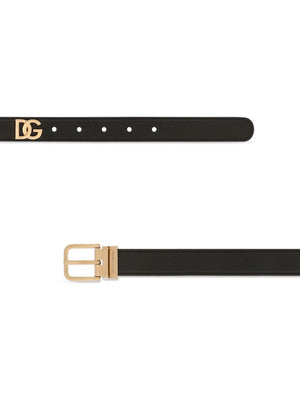 DOLCE & GABBANA Signature Logo Leather Belt for Women