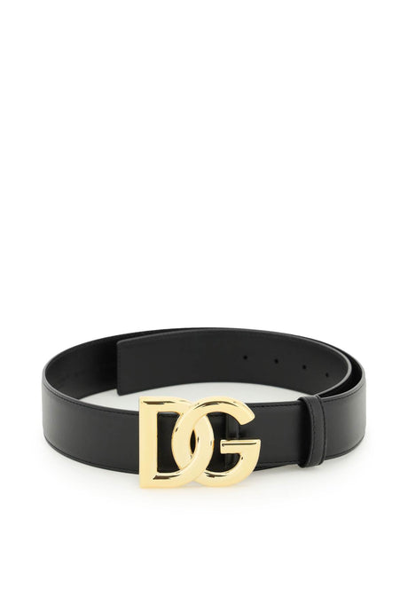 DOLCE & GABBANA Stylish Women's Leather Belt with Gold-Tone Metal Buckle - FW23 Collection