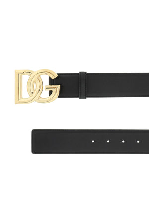 DOLCE & GABBANA Stylish Women's Leather Belt with Gold-Tone Metal Buckle - FW23 Collection