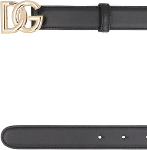 DOLCE & GABBANA Chic Leather Belt with Gold-Tone Buckle (2.5 cm Height)