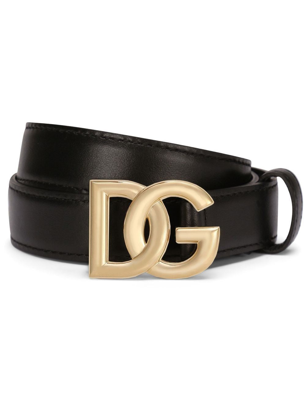 DOLCE & GABBANA Chic Leather Belt with Gold-Tone Buckle (2.5 cm Height)