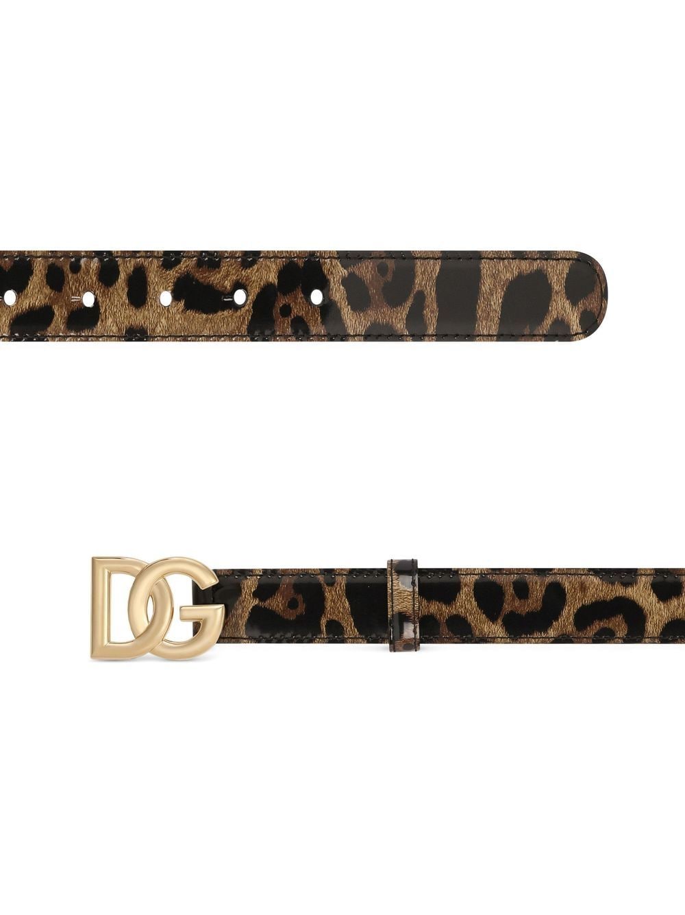 DOLCE & GABBANA Leopard Print Leather Belt