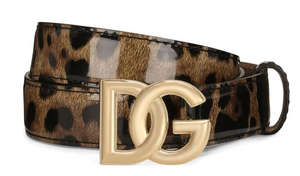 DOLCE & GABBANA Leopard Print Leather Belt