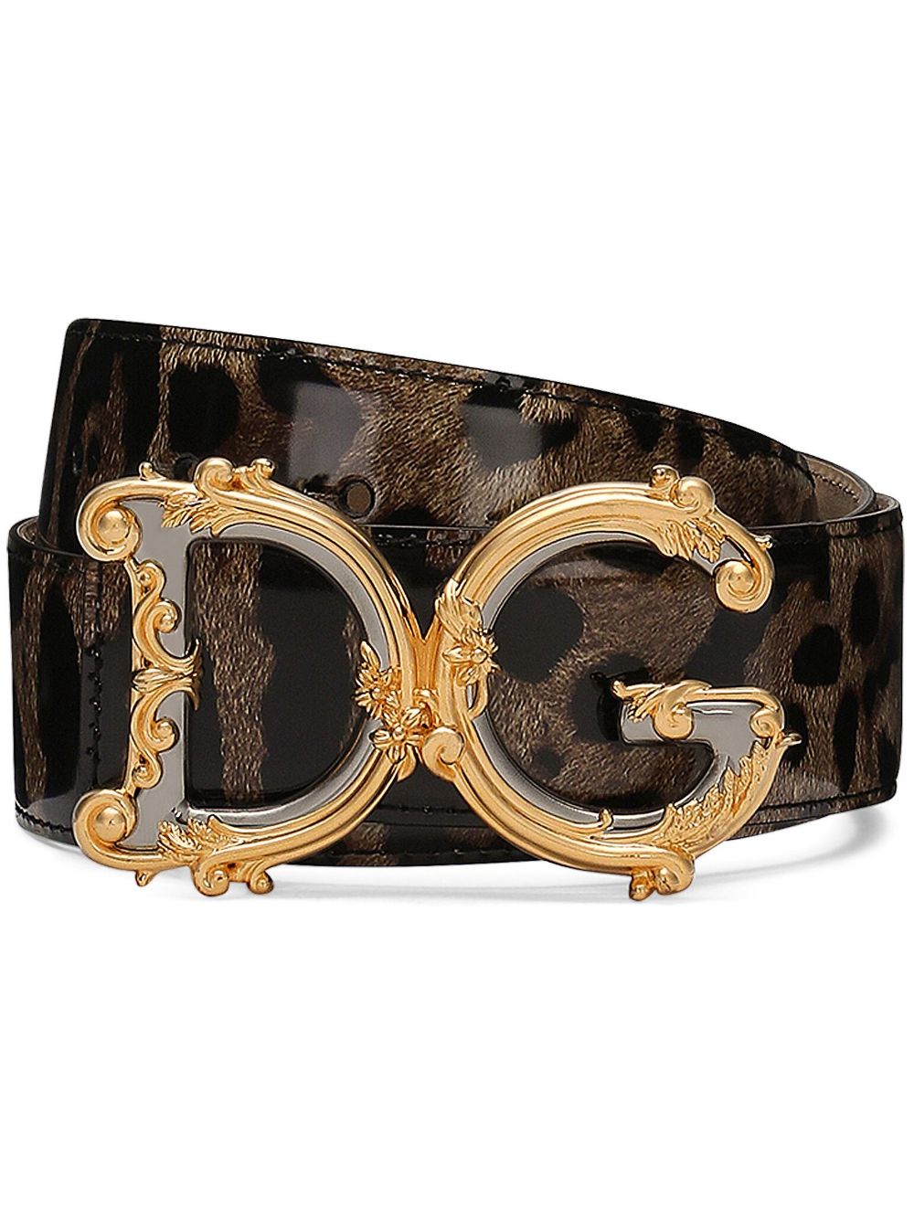 Leopard Print Leather Belt