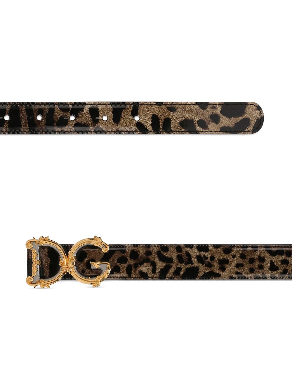 Leopard Print Leather Belt