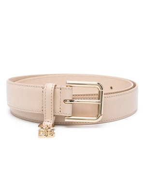 DOLCE & GABBANA Logo Charm Leather Belt for Women - SS24