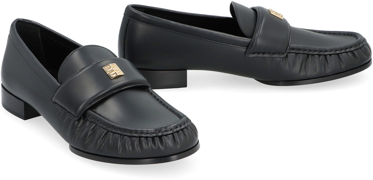 GIVENCHY Black 4G Leather Loafers