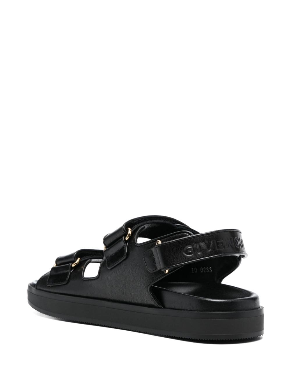 GIVENCHY 4G-Motif Flat Leather Sandals for Women in Black