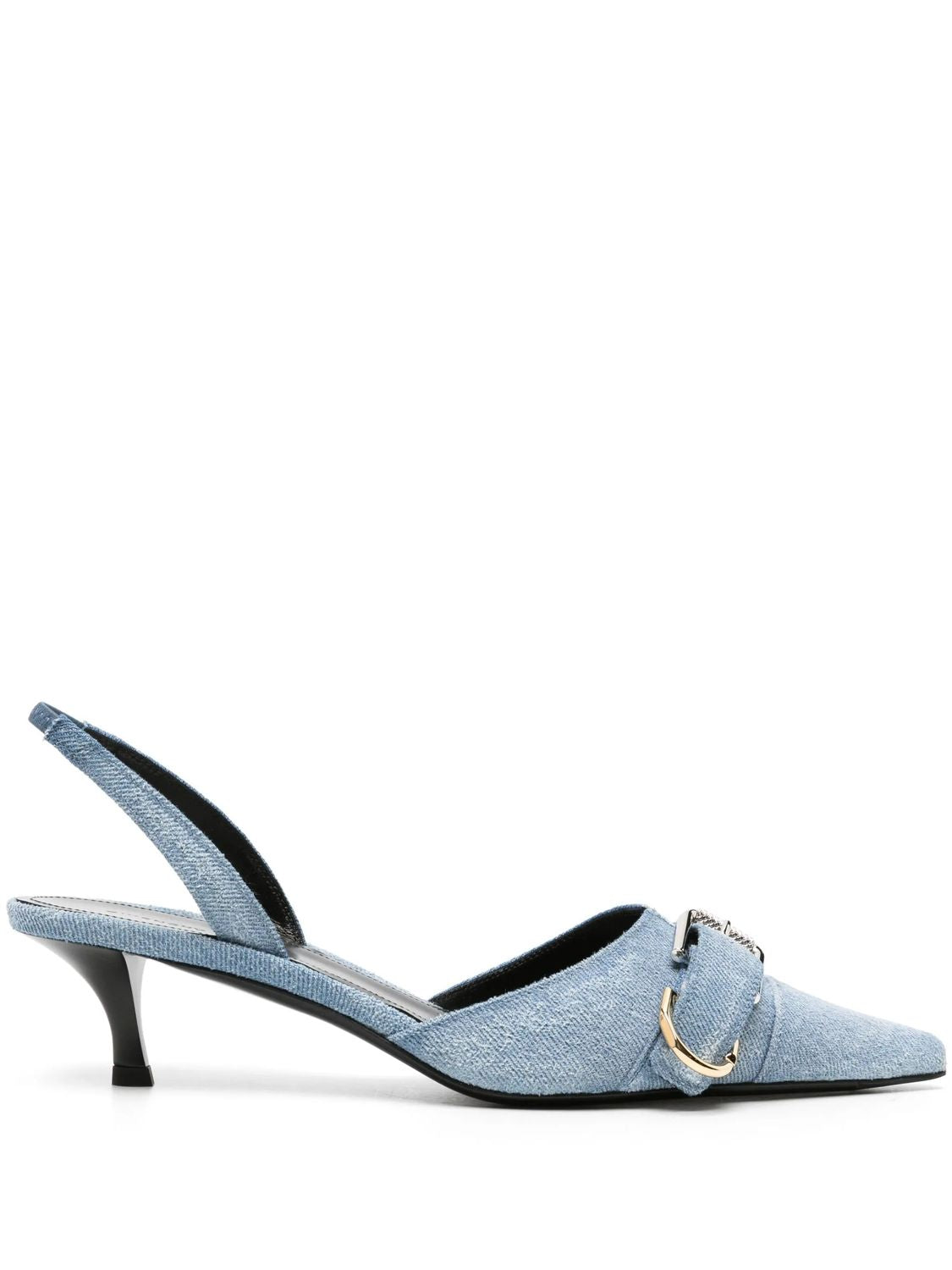 GIVENCHY Navy Cotton Slingback Heels for Women - SS24 Collection