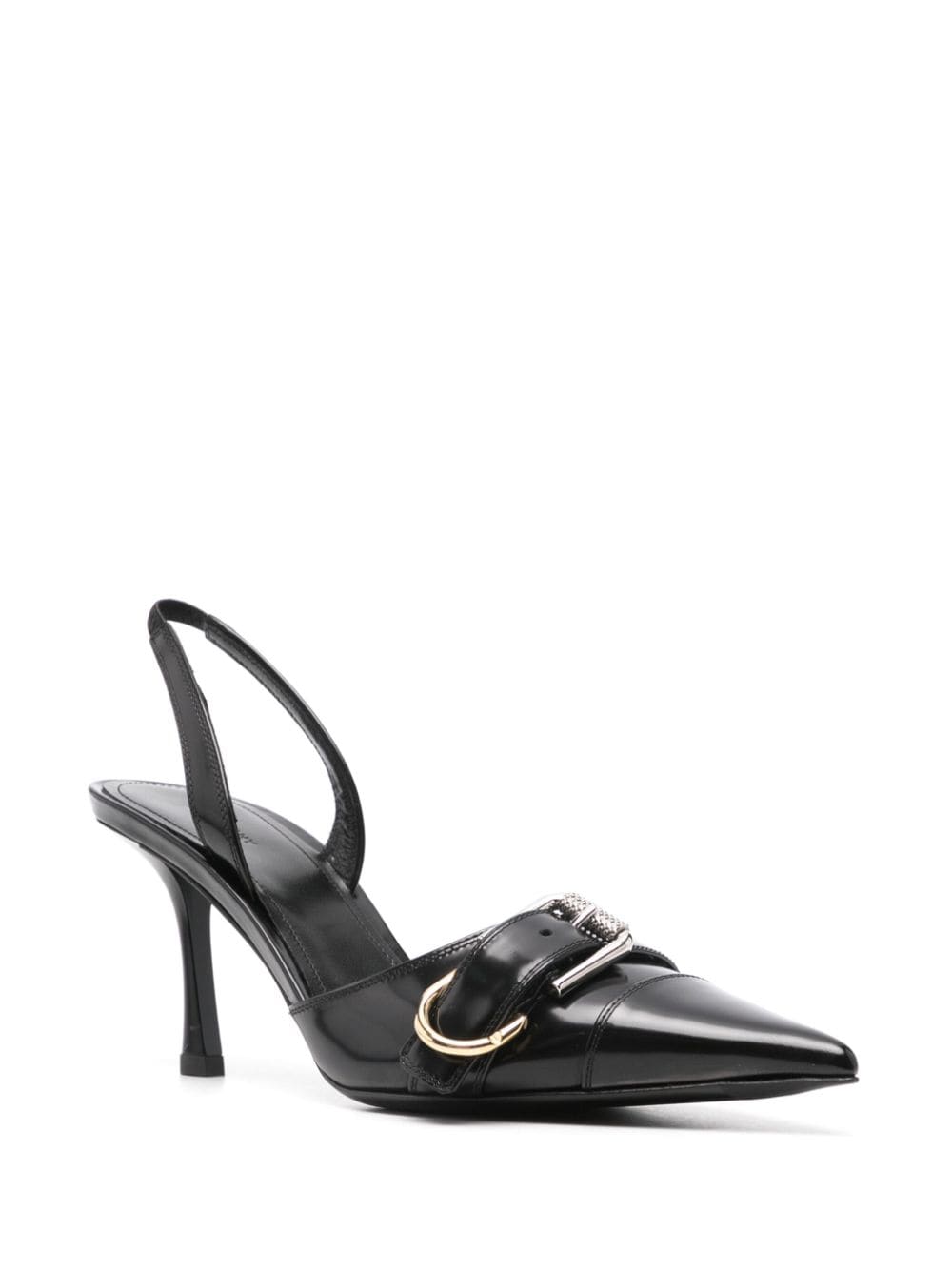 GIVENCHY Sleek Leather Pumps with Decorative Buckle - Pointed Toe Stiletto