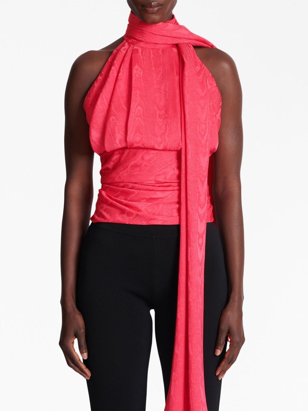 Fuchsia Pink Draped Sleeveless Blouse - Fall/Winter 2023