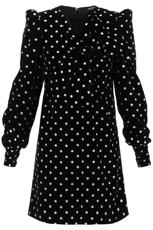 BALMAIN Polka Dot Dress with Long Puff Sleeves for Women