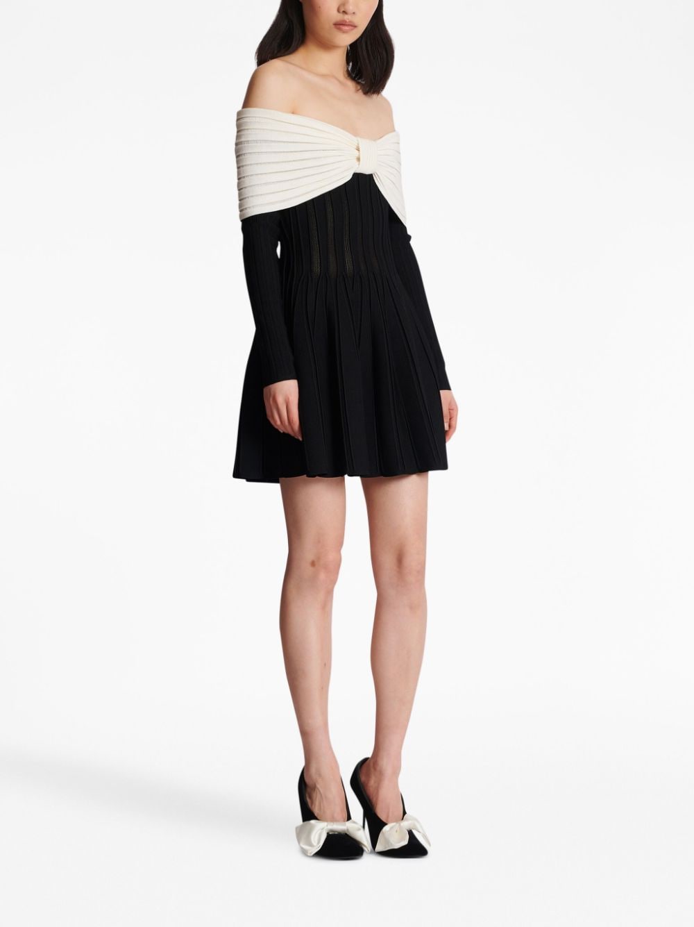 BALMAIN 23FW Women's Short Skirt in Noir Naturel