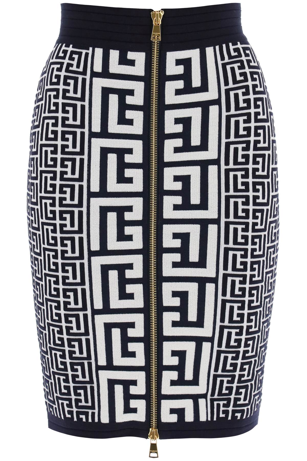 BALMAIN Monogram Knit Pencil Skirt for Women - FW23 Collection