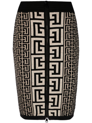 BALMAIN 23FW Black Women's Mid Skirt