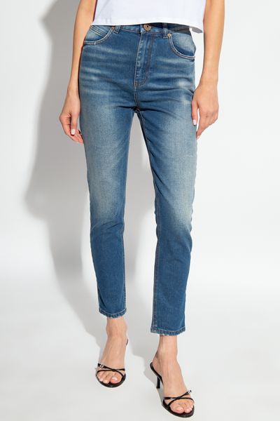 Five Pocket Medium Blue Slim Jeans cho Phụ Nữ - Mùa FW23