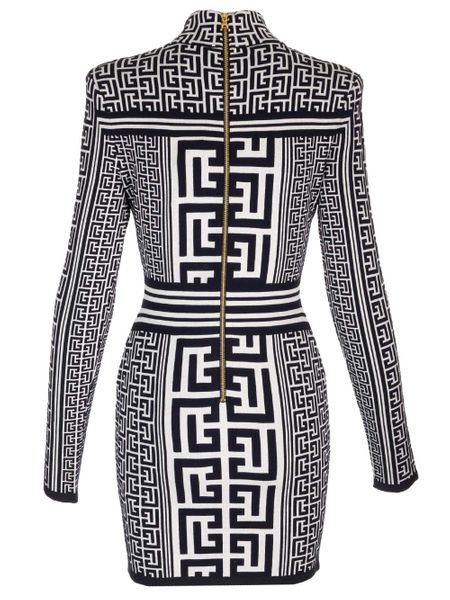 فستان قصير محبوك بنقوش للنساء - مجموعة خريف وشتاء 2023