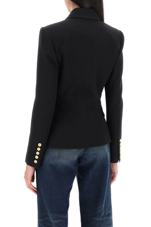 BALMAIN Black Slim Wool Double-Breasted Jacket for Women