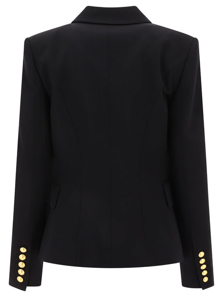 BALMAIN Stylish Women's Double-Breasted Blazer in Black - FW23