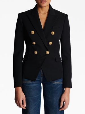 BALMAIN Elegant Black Double-Breasted Wool Jacket