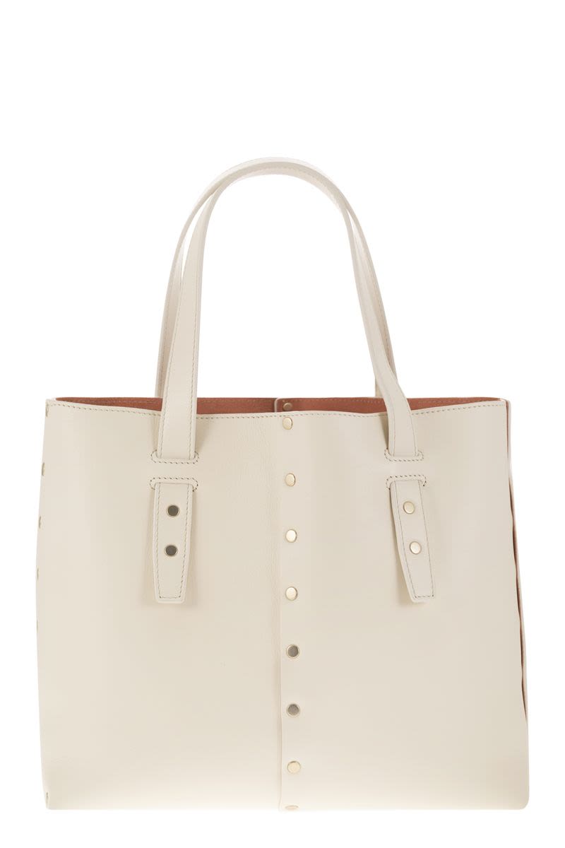 FABIANA FILIPPI Versatile Mini Tote Handbag with Studded Motif and Suede Lining for Women