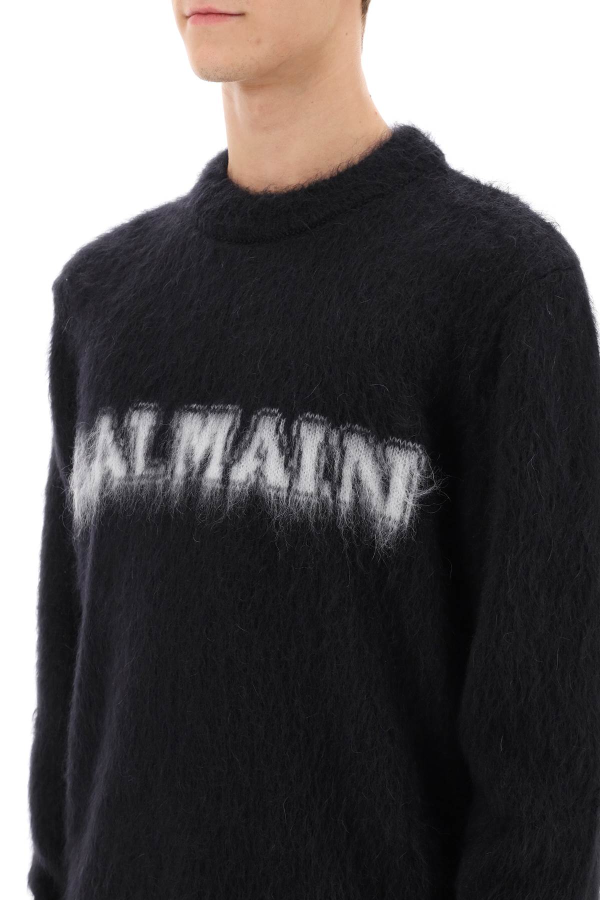 BALMAIN Crew-Neck Mohair Blend Sweater - Size S