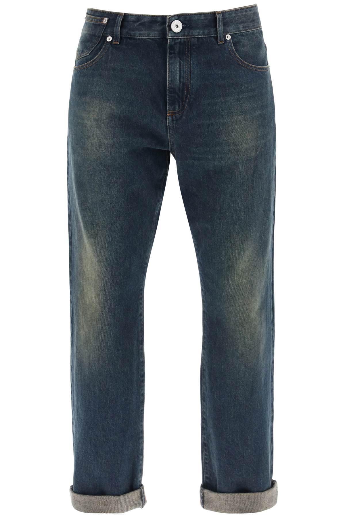 BALMAIN Vintage Blue Five-Pocket Jeans for Men