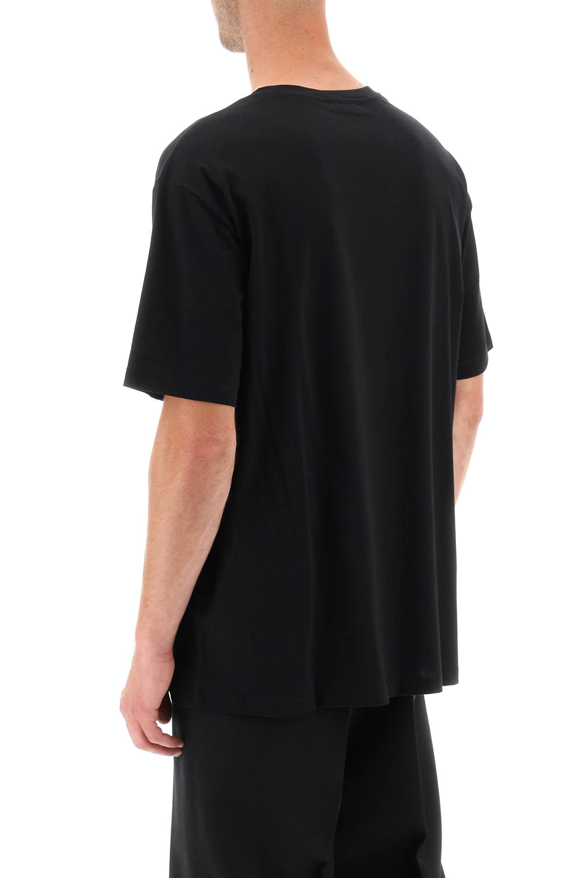 BALMAIN Black Velvet Print Crew-Neck T-Shirt for Men - FW23