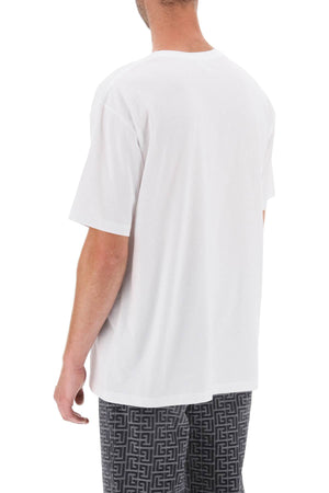 BALMAIN Men's White Cotton Crew-Neck T-Shirt for Fall/Winter 2023