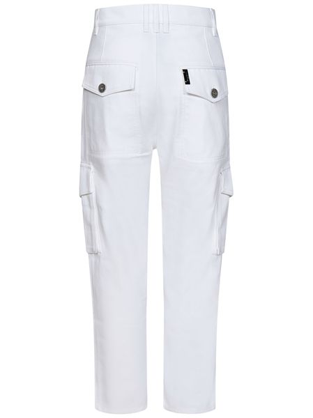 BALMAIN Elegant White Cargo Cotton Trousers