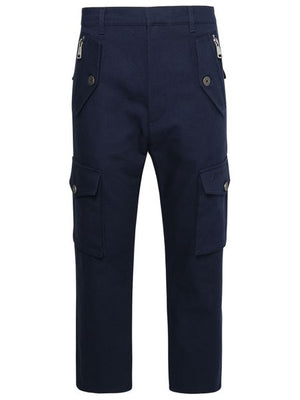 BALMAIN Stylish Men's Blue Cargos from 23FW Collection