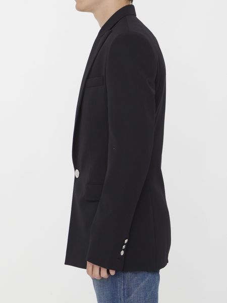 BALMAIN Men's 23FW Suit Jacket in Noir with Classic Style and Modern Fit