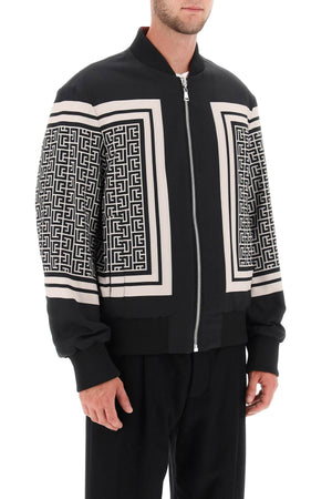 BALMAIN Reversible Monogram Scarf Bomber Jacket for Men