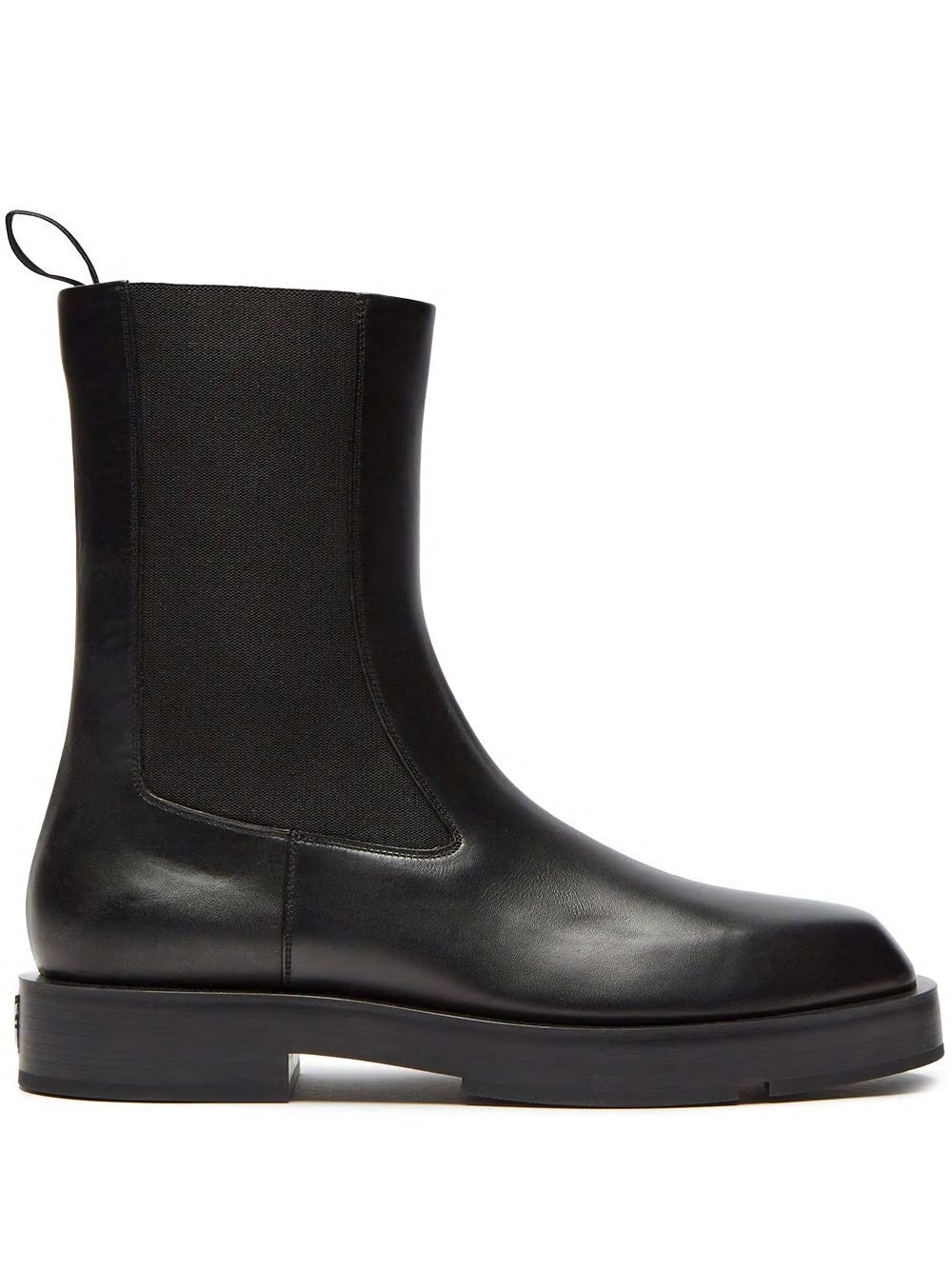 Black Square Chelsea Ankle Boots for Men