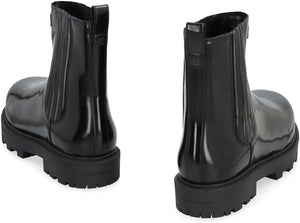 GIVENCHY Men's Black Leather Chelsea Boots for FW23