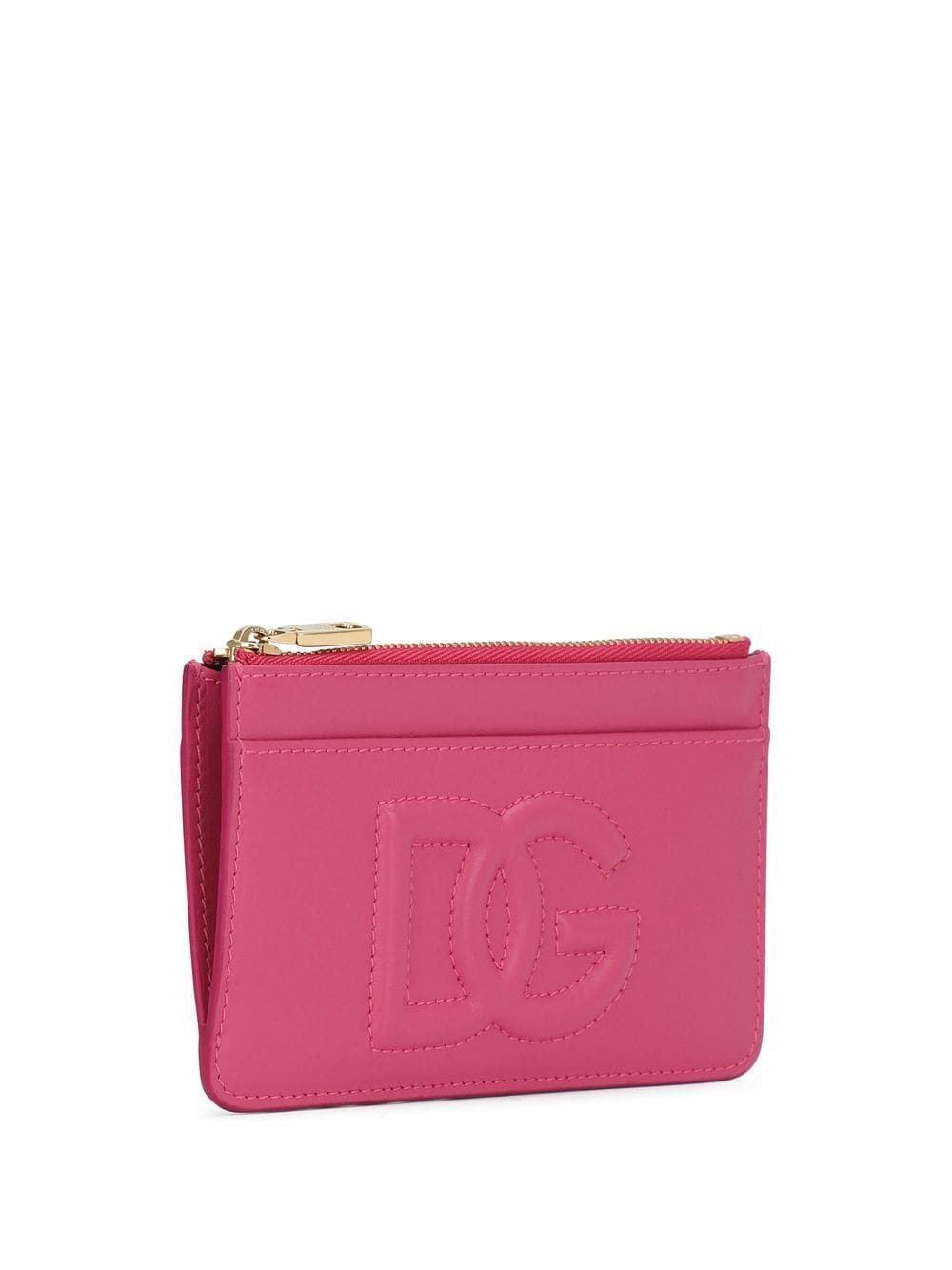 粉紅色女性SS24系列DG Logo信用卡包