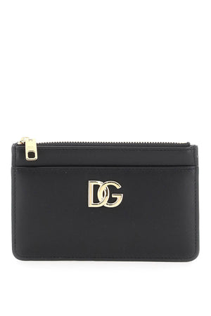 Stylish Black Leather Cardholder with Zipper from SS24 Collection