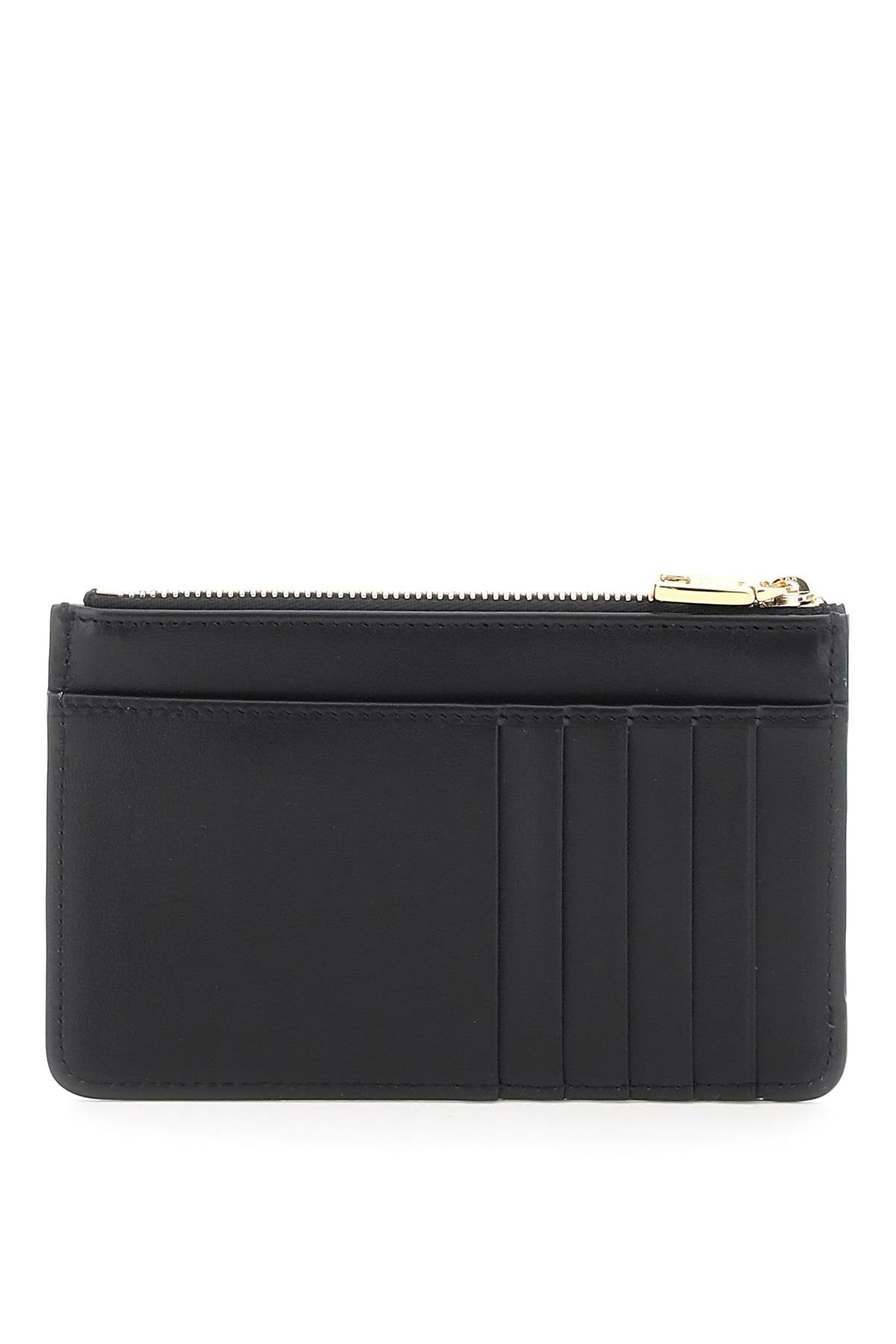 Stylish Black Leather Cardholder with Zipper from SS24 Collection