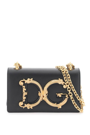 DOLCE & GABBANA Mini Luxe Leather Clutch with Chain Strap