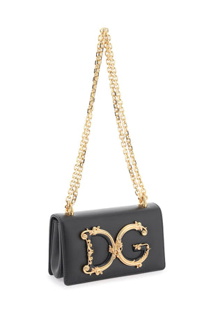 DOLCE & GABBANA Mini Luxe Leather Clutch with Chain Strap