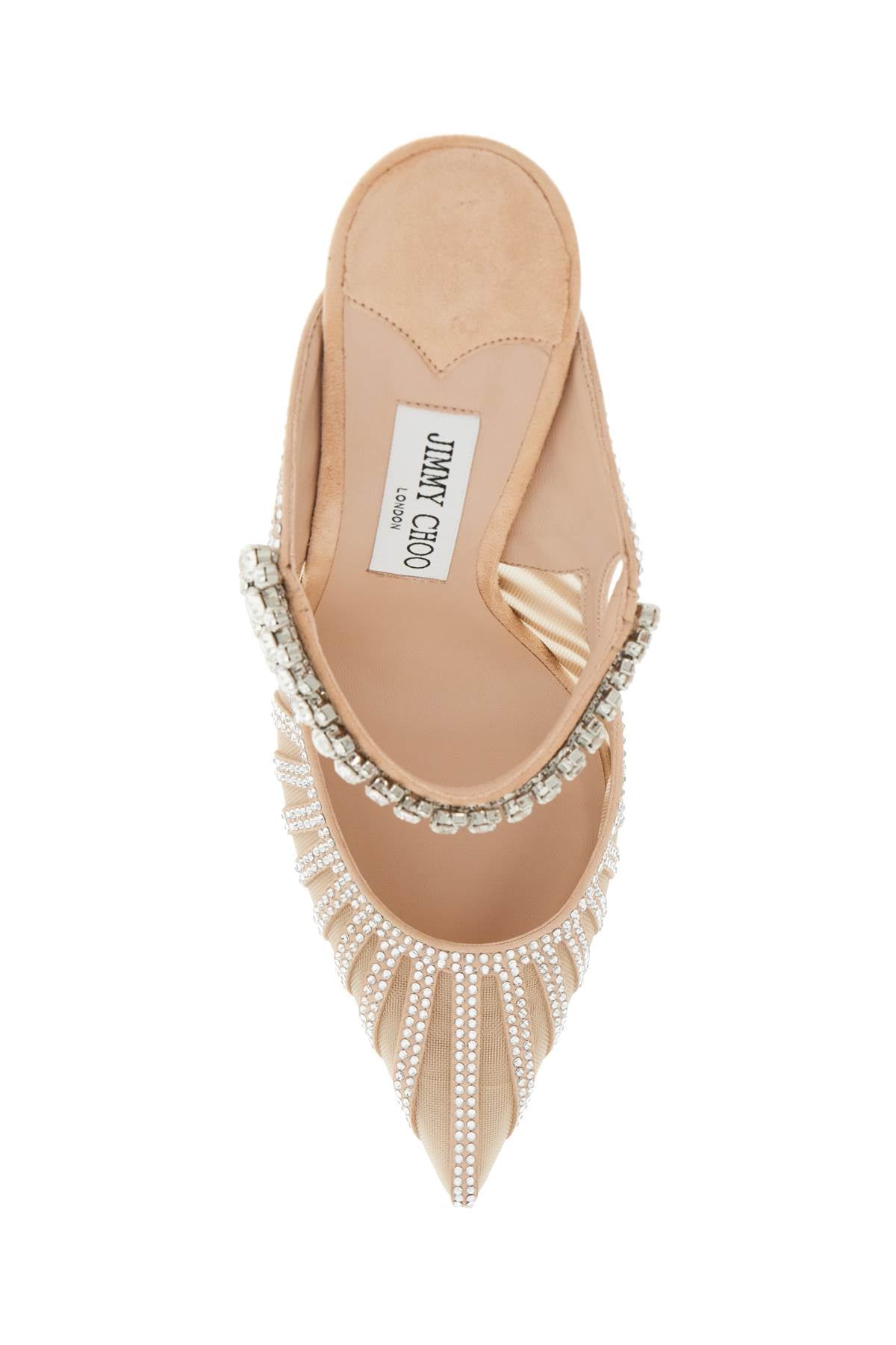 JIMMY CHOO Elegant Flat Sandals with Crystal Embellishments