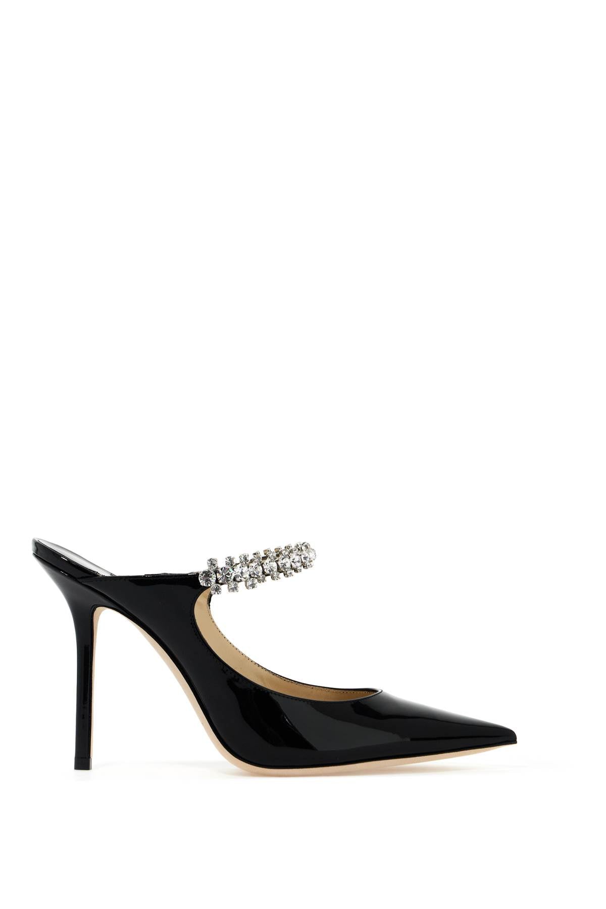 JIMMY CHOO Bing 100 Crystal-Embellished Patent Flats