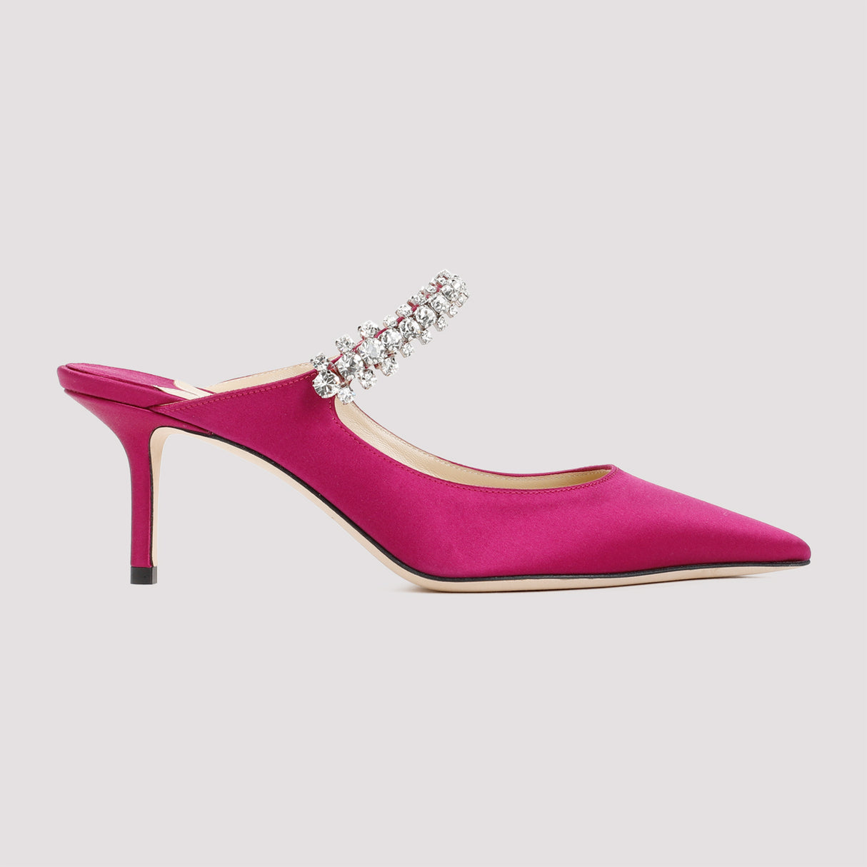 粉紫色水晶高跟鞋凉鞋女款