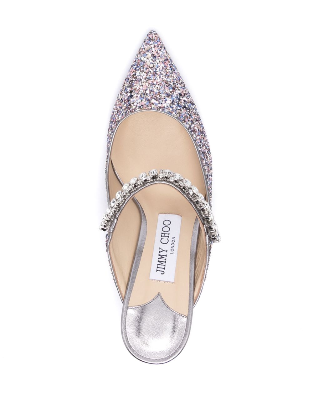 Silver Sparkling Pointed Toe Pumps - Mid Heel Stiletto Shoes for Women